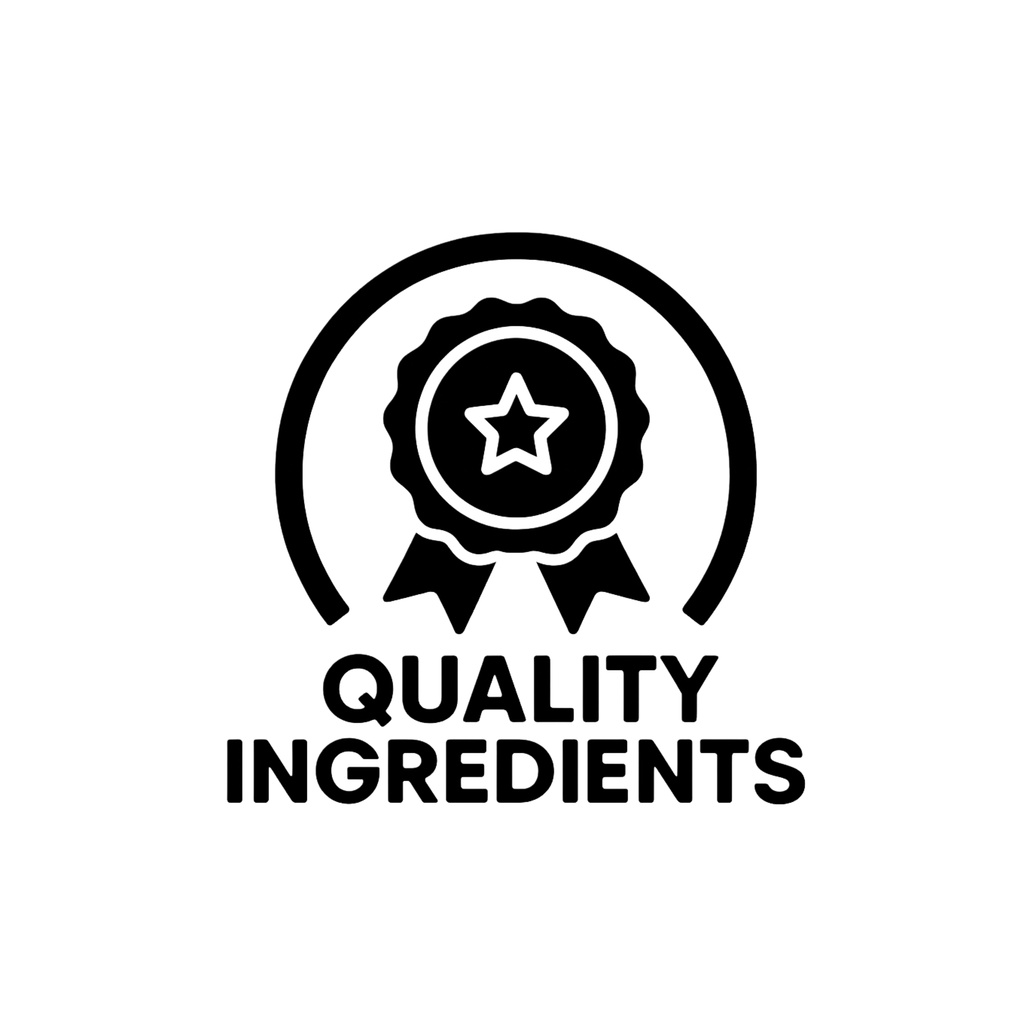 Logo with a star in a circular badge and 'QUALITY INGREDIENTS' text on a white background